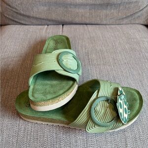 Yokono Green Slide Sandals with Buckle size 10